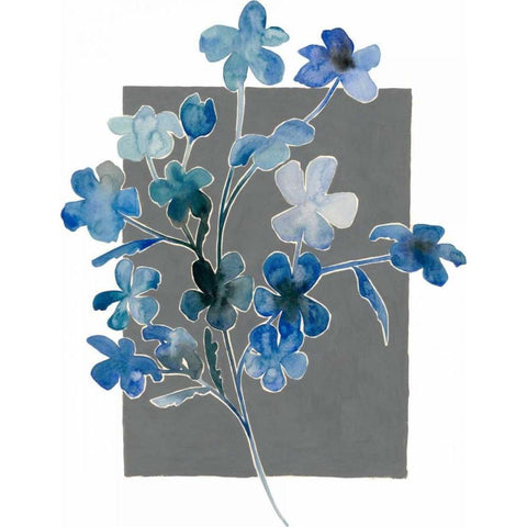 Blue Bouquet I White Modern Wood Framed Art Print by Popp, Grace