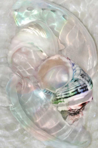 Underwater Light Waves V White Modern Wood Framed Art Print with Double Matting by Robertson, Leda