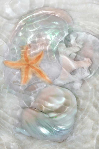 Underwater Light Waves VI White Modern Wood Framed Art Print with Double Matting by Robertson, Leda