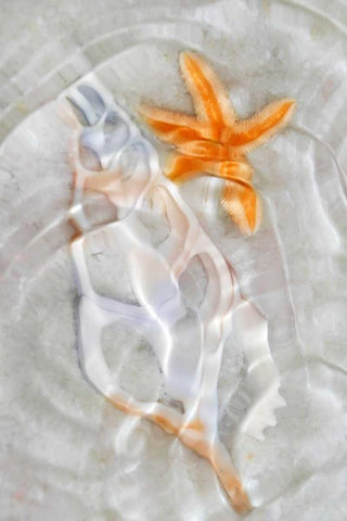 Underwater Light Waves VII White Modern Wood Framed Art Print with Double Matting by Robertson, Leda