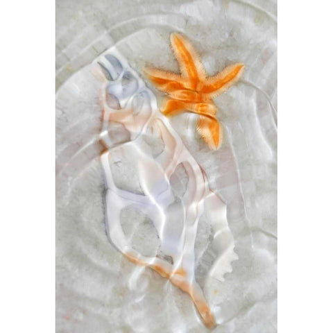 Underwater Light Waves VII Black Modern Wood Framed Art Print by Robertson, Leda