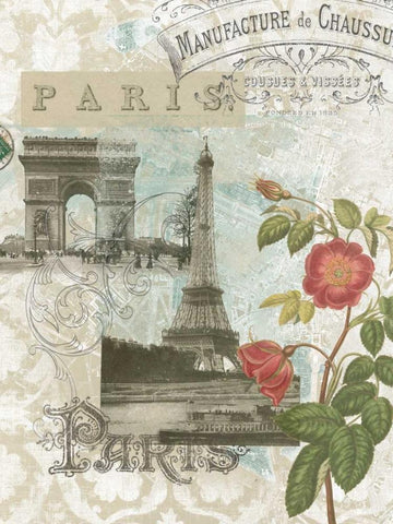 Visiting Paris White Modern Wood Framed Art Print with Double Matting by Goldberger, Jennifer