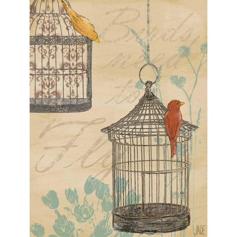 Uncaged I Black Modern Wood Framed Art Print by Reynolds, Jade