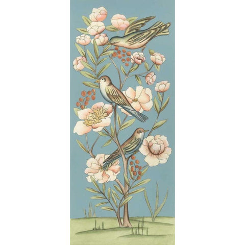 Pastel Chinoiserie II 2-Up Black Modern Wood Framed Art Print with Double Matting by Zarris, Chariklia