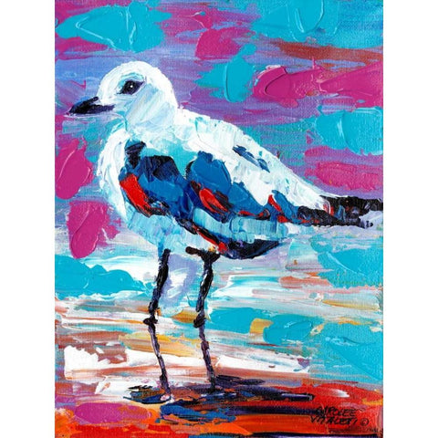 Seaside Birds II Black Modern Wood Framed Art Print with Double Matting by Vitaletti, Carolee