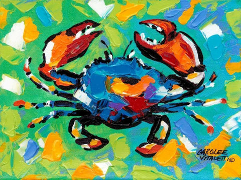 Seaside Crab II Black Ornate Wood Framed Art Print with Double Matting by Vitaletti, Carolee