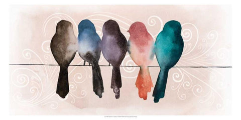 Afternoon Twitter I White Modern Wood Framed Art Print with Double Matting by Popp, Grace