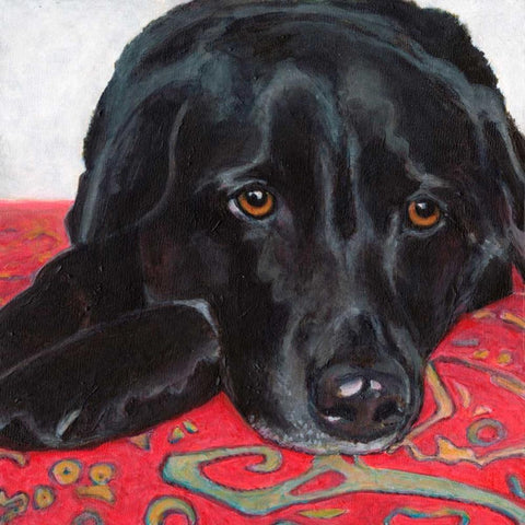 Dlynns Dogs - Tallulah Gold Ornate Wood Framed Art Print with Double Matting by Roll, Dylnn