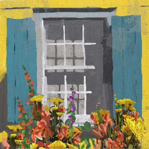 Window Floral I Gold Ornate Wood Framed Art Print with Double Matting by Novak, Rick