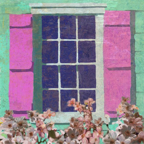 Window Floral II White Modern Wood Framed Art Print by Novak, Rick