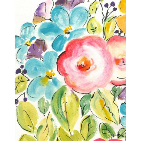 Flower Delight II White Modern Wood Framed Art Print by Minasian, Julia