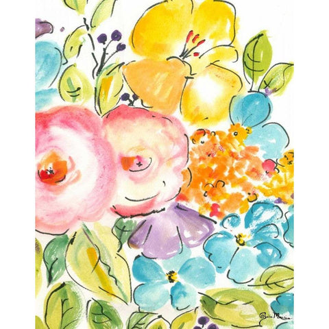 Flower Delight IV White Modern Wood Framed Art Print by Minasian, Julia