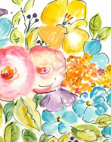 Flower Delight IV White Modern Wood Framed Art Print with Double Matting by Minasian, Julia