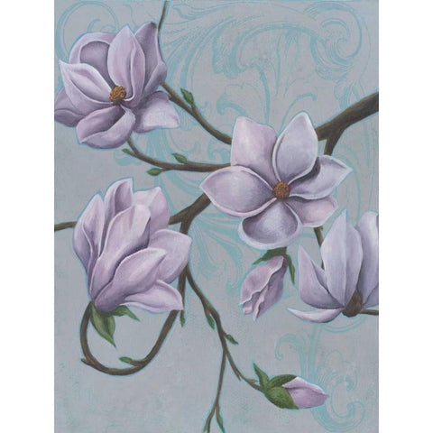 Branches of Magnolia I Black Modern Wood Framed Art Print with Double Matting by Popp, Grace