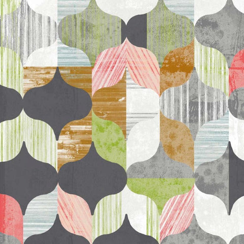 Arabesque Shapes I White Modern Wood Framed Art Print by Goldberger, Jennifer