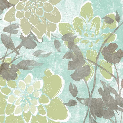 Dahlias and Petals I White Modern Wood Framed Art Print by Goldberger, Jennifer