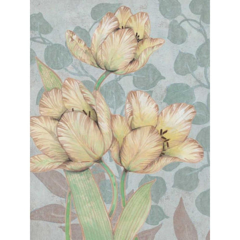 Trois Fleurs II Gold Ornate Wood Framed Art Print with Double Matting by OToole, Tim