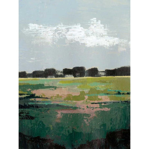 Glowing Pasture I Black Modern Wood Framed Art Print with Double Matting by Popp, Grace