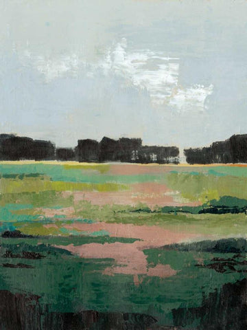 Glowing Pasture II White Modern Wood Framed Art Print with Double Matting by Popp, Grace