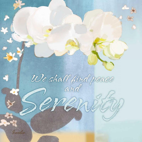 Blue Floral Inspiration I Black Ornate Wood Framed Art Print with Double Matting by Evelia Designs