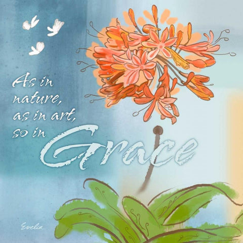 Blue Floral Inspiration III Black Modern Wood Framed Art Print by Evelia Designs