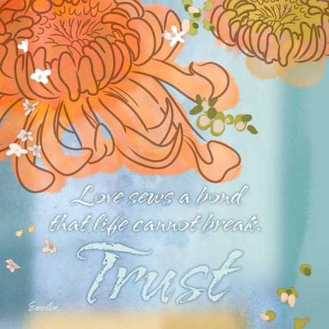 Blue Floral Inspiration VI Black Modern Wood Framed Art Print by Evelia Designs