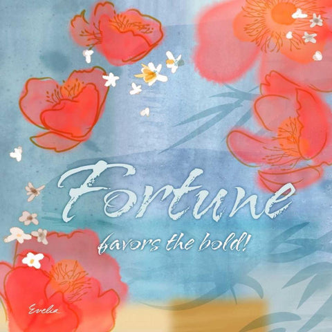 Blue Floral Inspiration X Gold Ornate Wood Framed Art Print with Double Matting by Evelia Designs