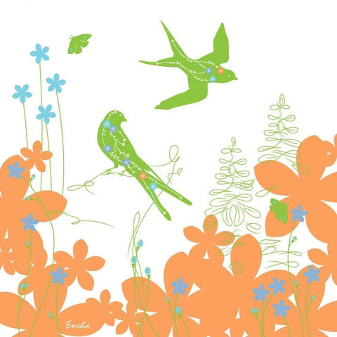 Springs Sweet Spell II Black Modern Wood Framed Art Print with Double Matting by Evelia Designs