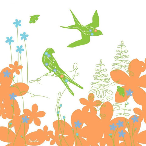 Springs Sweet Spell II White Modern Wood Framed Art Print with Double Matting by Evelia Designs