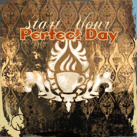 Coffee House I White Modern Wood Framed Art Print with Double Matting by Evelia Designs