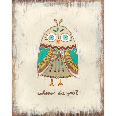 The Hoots I White Modern Wood Framed Art Print by Vess, June Erica