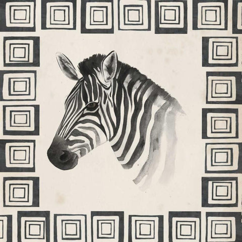 Safari Zebra II Gold Ornate Wood Framed Art Print with Double Matting by Popp, Grace