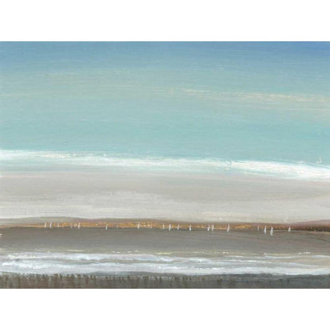 Distant Coast I Black Modern Wood Framed Art Print with Double Matting by OToole, Tim