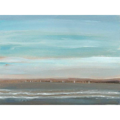 Distant Coast II Black Modern Wood Framed Art Print with Double Matting by OToole, Tim