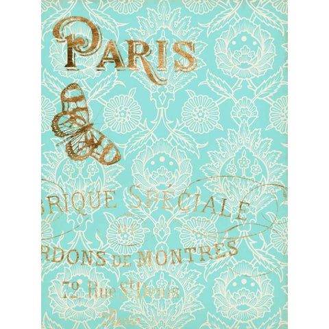 Paris in Gold I White Modern Wood Framed Art Print by Goldberger, Jennifer