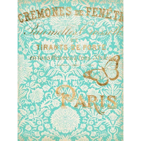 Paris in Gold II White Modern Wood Framed Art Print by Goldberger, Jennifer