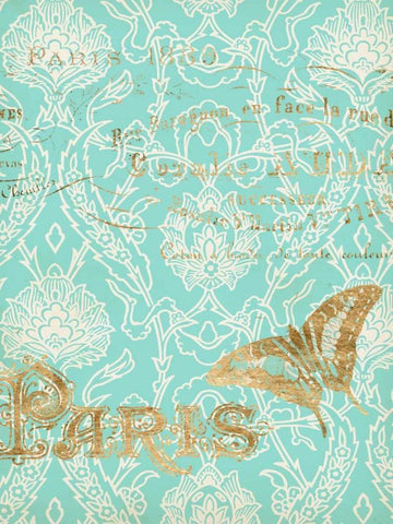 Paris in Gold III Black Ornate Wood Framed Art Print with Double Matting by Goldberger, Jennifer