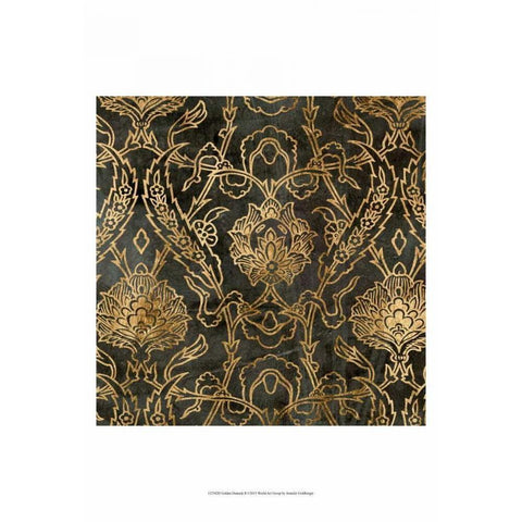 Golden Damask II White Modern Wood Framed Art Print by Goldberger, Jennifer