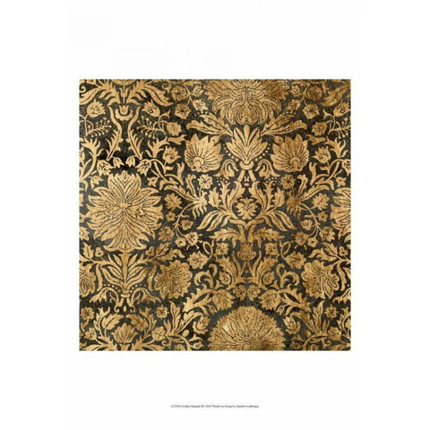 Golden Damask III White Modern Wood Framed Art Print by Goldberger, Jennifer