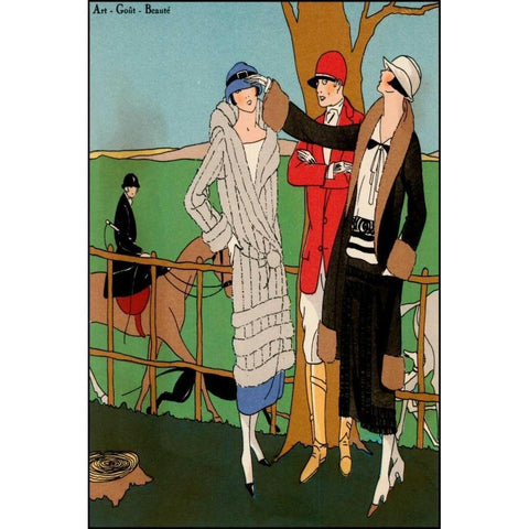 Vintage Couture III Black Modern Wood Framed Art Print with Double Matting by Unknown