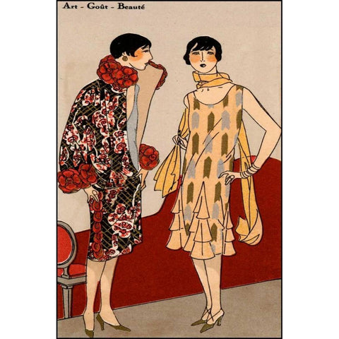 Vintage Couture VII Black Modern Wood Framed Art Print by Unknown