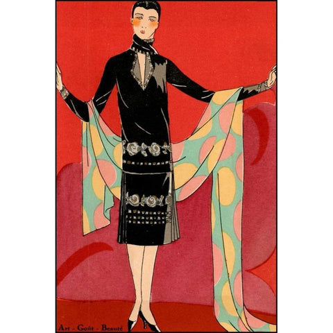 Vintage Couture IX Black Modern Wood Framed Art Print by Unknown