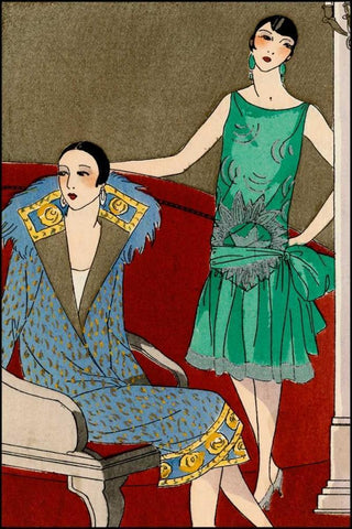 Vintage Couture X Black Ornate Wood Framed Art Print with Double Matting by Unknown