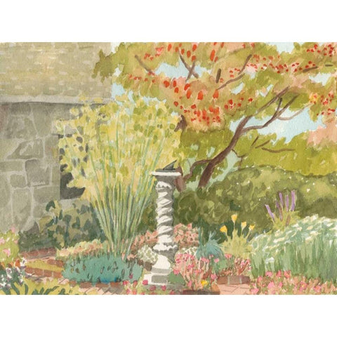 Watercolor Garden I Black Modern Wood Framed Art Print with Double Matting by Miller, Dianne