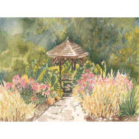Watercolor Garden IV Black Modern Wood Framed Art Print with Double Matting by Miller, Dianne