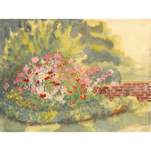 Watercolor Garden V Black Modern Wood Framed Art Print with Double Matting by Miller, Dianne