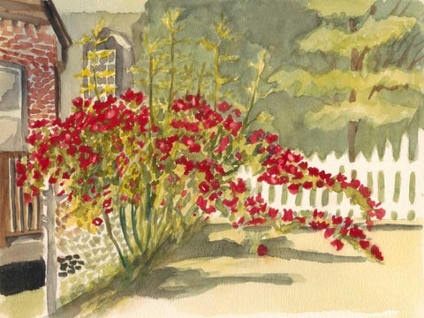 Watercolor Garden VI Black Ornate Wood Framed Art Print with Double Matting by Miller, Dianne