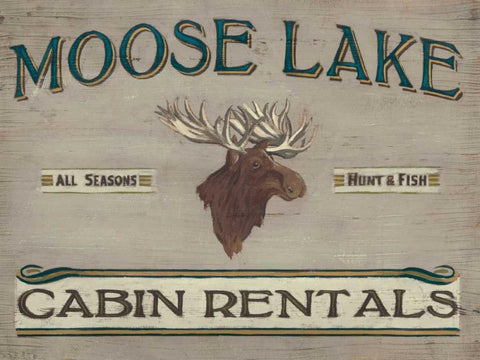 Lodge Sign IV Black Ornate Wood Framed Art Print with Double Matting by Vess, June Erica