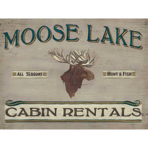 Lodge Sign IV White Modern Wood Framed Art Print by Vess, June Erica