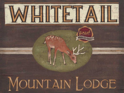 Lodge Sign VI Black Ornate Wood Framed Art Print with Double Matting by Vess, June Erica